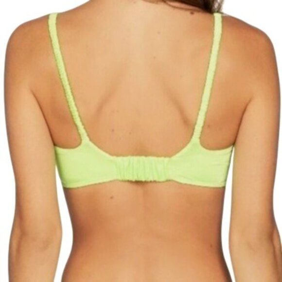 NEW‎ Peixoto Karol Stretch Ruched Bikini Swim Top in Lime Glow, Size XL - Picture 3 of 12